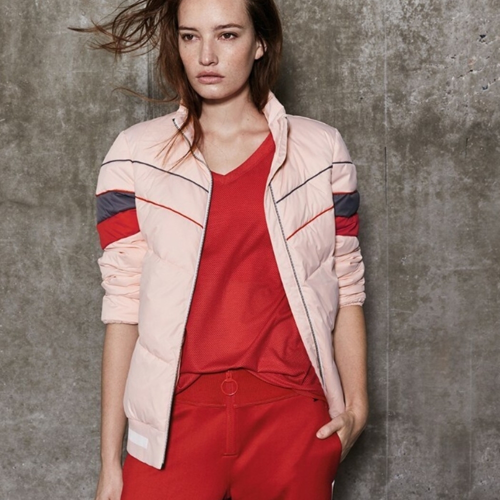 Sweaty Betty Pink and Gray Puffer Jacket - NWT